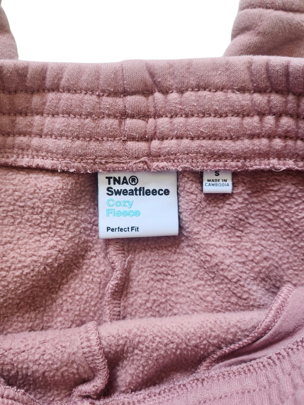 Aritzia TNA Cozy Fleece Sweatpants Women's Small Pink Joggers Sweatfleece Perfec - Picture 5 of 5